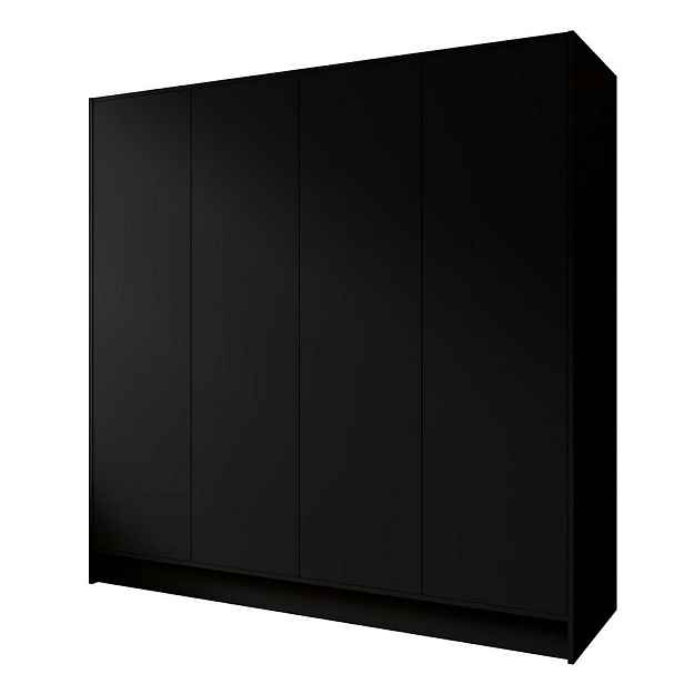 MASSENO ŠATNÍ SKŘÍŇ S OTOČNÝMI DVEŘMI VELAR, 200/200/51 cm moderní 4dveřová, černá