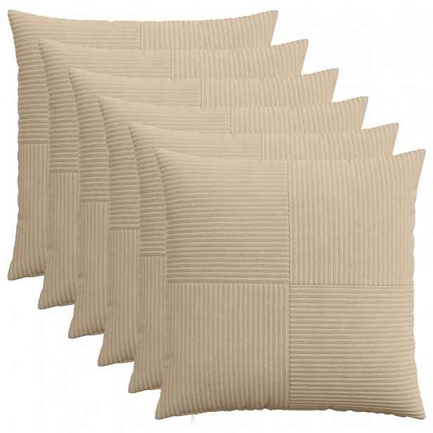 vidaXL Povlak na polštář 6 pcs ALMELO Taupe 80 x 80 cm manšestr