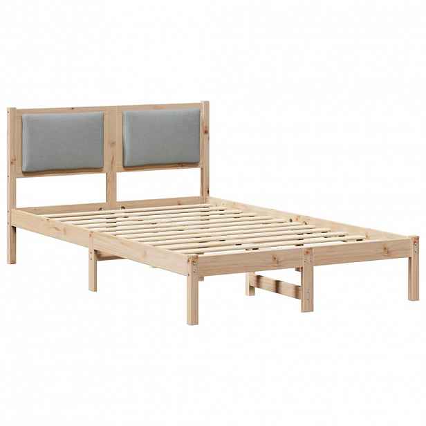 vidaXL Rám postele Světle šedá 120 x 190 cm Masivní borové dřevo