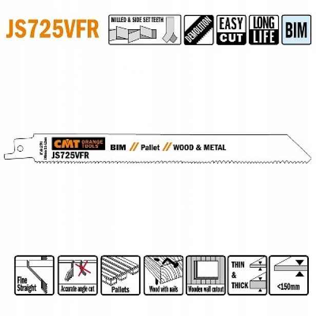 Cmt JS725VFR-5 Pila ocaska L 200 I 180 H 19 K 1,27 Ts 2,1-3,2