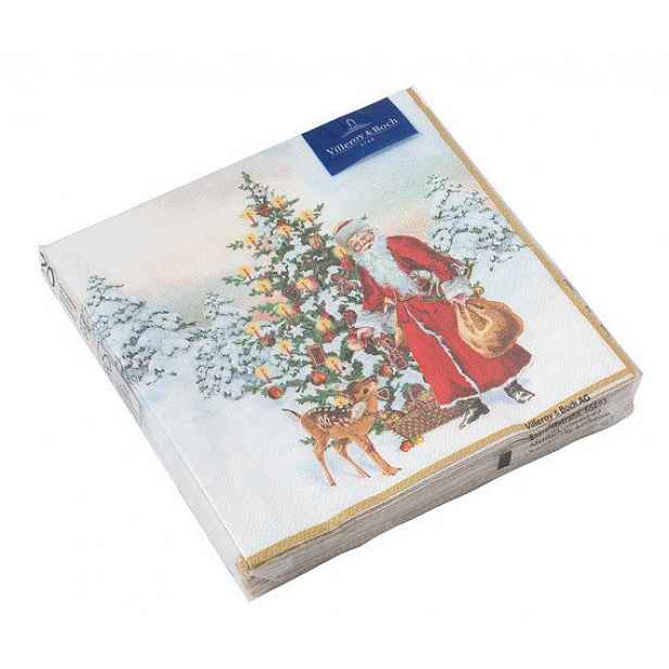 Villeroy & Boch Winter Specials vánoční ubrousky, Santa se stromečkem, 25 x 25 cm