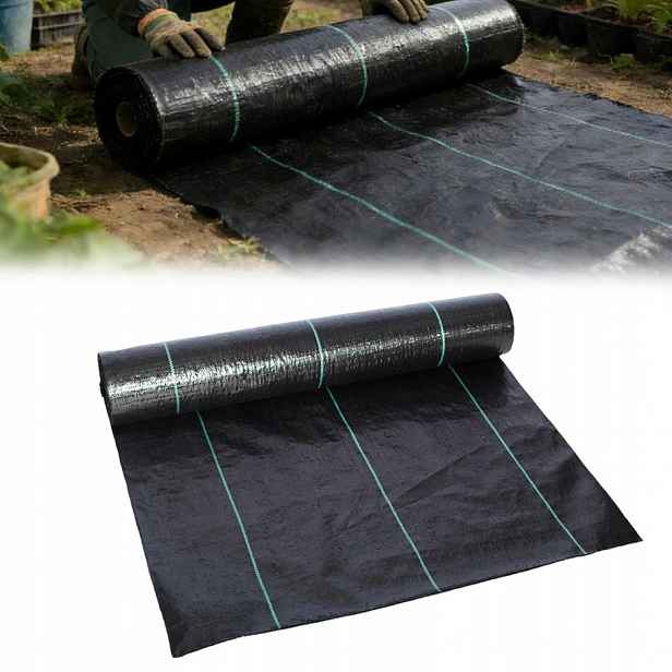Agrotextilie černá Pod Kámen Kůra 2 m x 25 m Silná Na Ponožku Do Tunelu