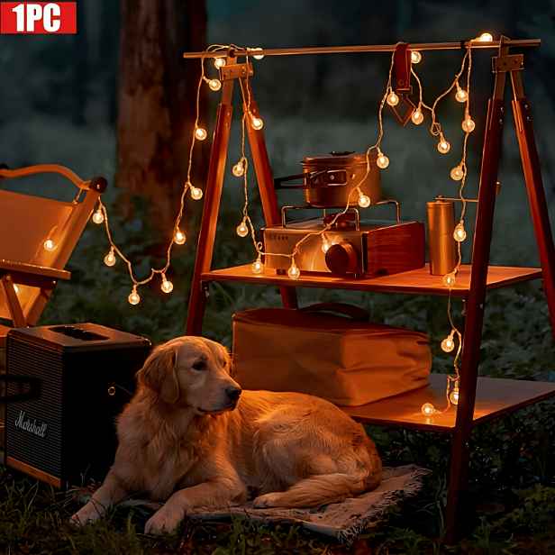 TEMU 1 ks Bublinková světelná řetěz (2M, 10 LED) na baterie, teplé světlo, vnitřní dekorace na u krbu, dekorace pokoje, sezónní osvětlení, slavnostní