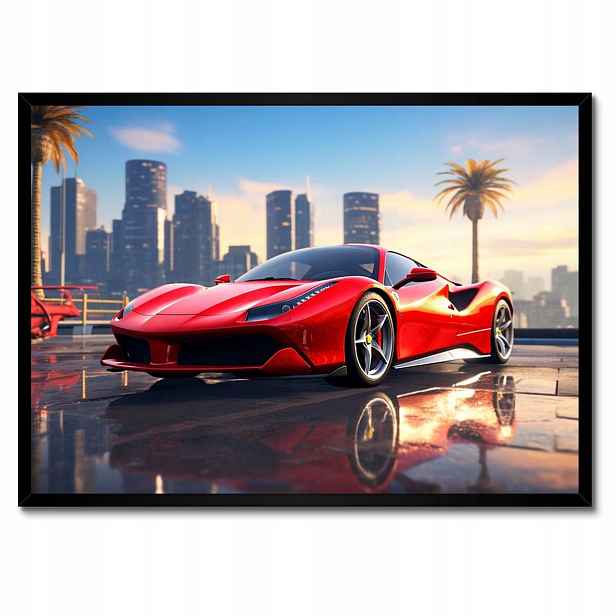 Plakáty v rámu 70x50 Červené Ferrari