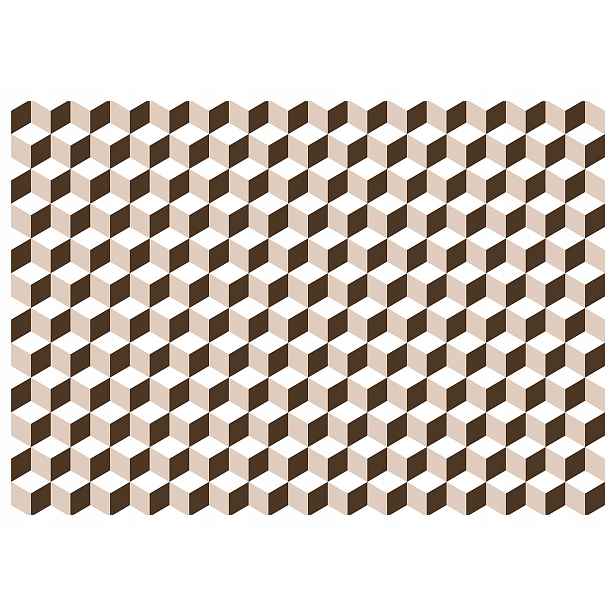 Fototapeta 3D Kostky Iluze v odstínech hnědé geometrie 368x254 lepidlo