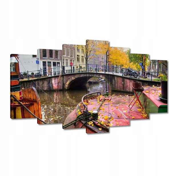 Obrazy 140x80 Růžový mostek Amsterdam