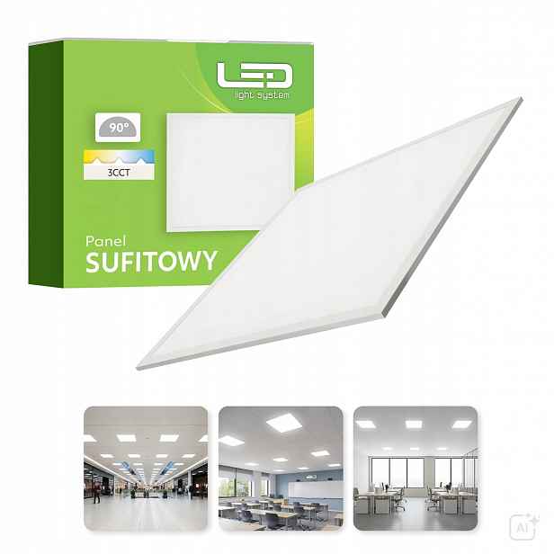 Podomítkový Led panel 25-30-40W 62x62 3CCT IP44 UGR<19 Stropní Svítidlo
