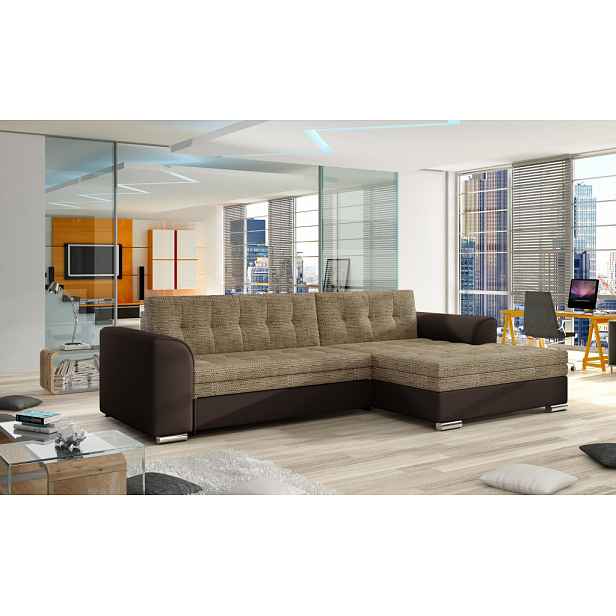 Sedací souprava Conforti Provedení: Levá varianta, látka: Berlin 03/ Soft 066 dark brown