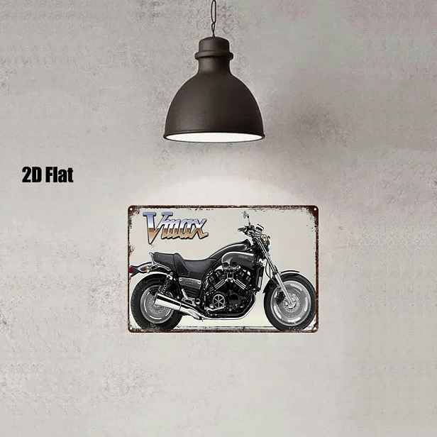 TEMU 2D plochá, 1 ks, klasická kovová cedule s motorkou - železná 20X30 retro cedule s , dekorace na zeď, do jeskyně, baru a hospody - pro milovníky
