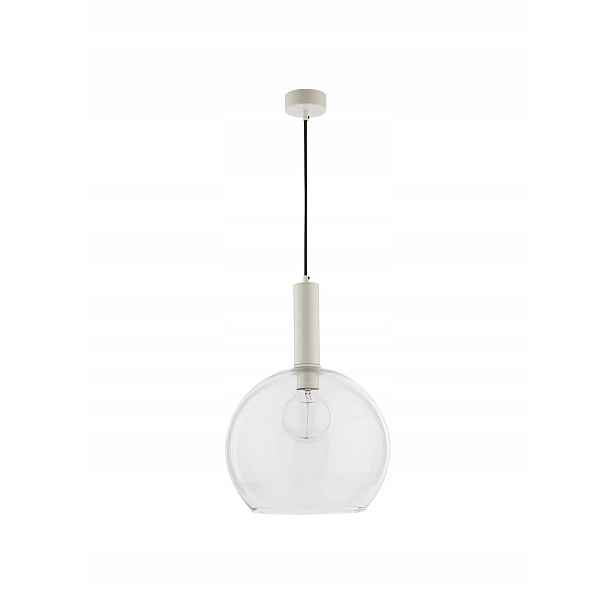 Závěsná lampa Laf Bílá Transparentní Skleněná Stínidlo 1xE27 30 cm Stropní