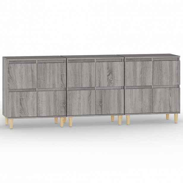 vidaXL Příborníky 3 ks šedé sonoma 60 x 35 x 70 cm kompozitní dřevo