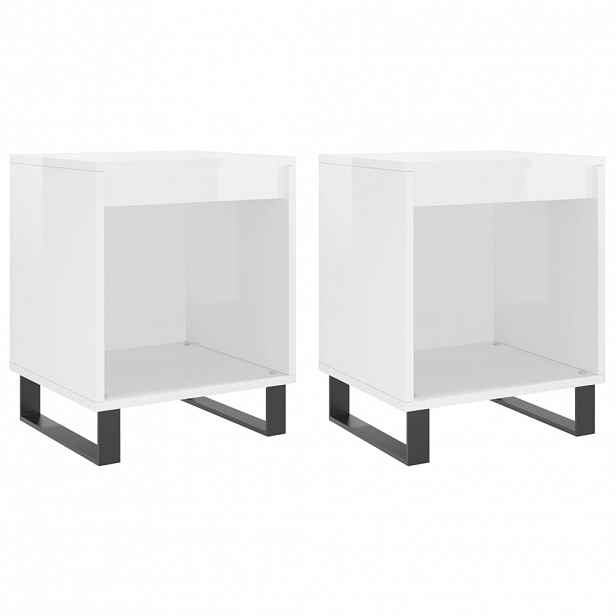 vidaXL Noční stolky 2 ks lesklé bílé 40 x 35 x 50 cm kompozitní dřevo