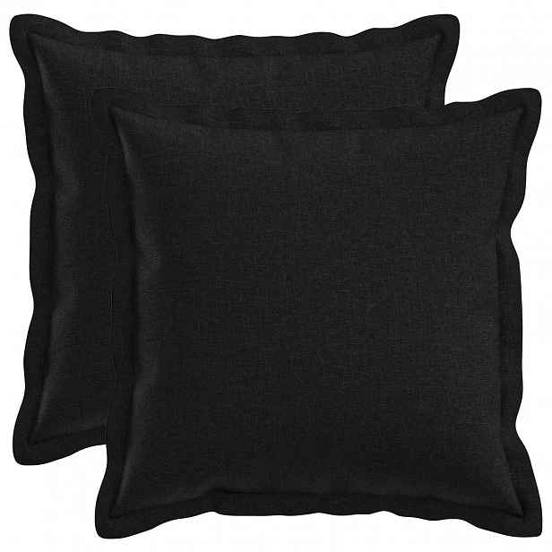 vidaXL Povlak na polštář 2 pcs HOUTEN Černá 30 x 30 cm Falešný len