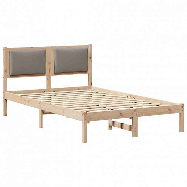 vidaXL Rám postele s čelo Taupe 120 x 190 cm Masivní borové dřevo