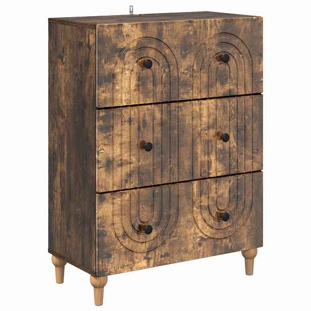 vidaXL Skříň se zásuvkami Kouřový dub 66 x 34,5 x 90 cm