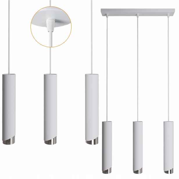 Závěsná Stropní lampa Lustr Stropní Svítidlo Tuba Kov Led GU10 Loft Moderní