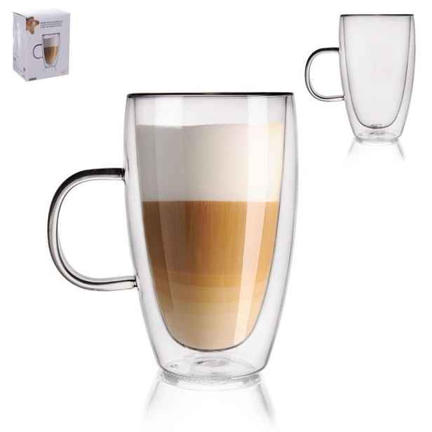 hrnek 430ml-1ks-2stěnný, d8, v.14cm, sklo