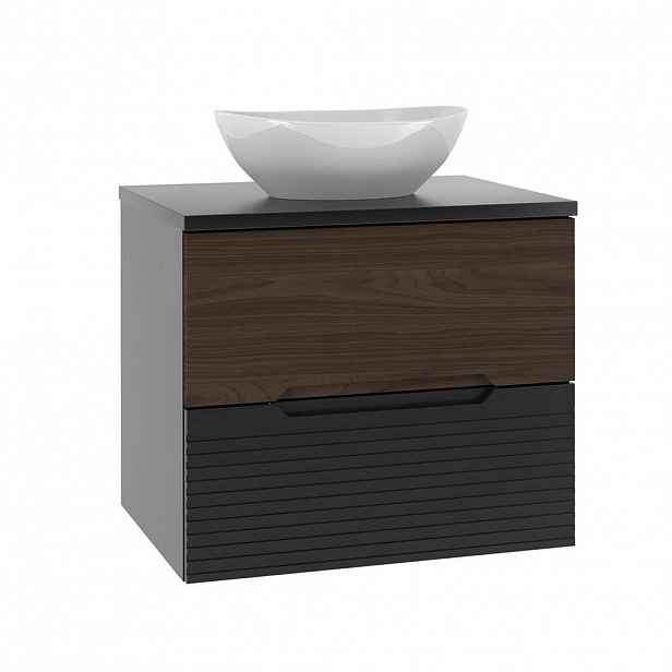 Petits-meubles UMYVADLO 60.6cm Sylla Černá a dřevěná