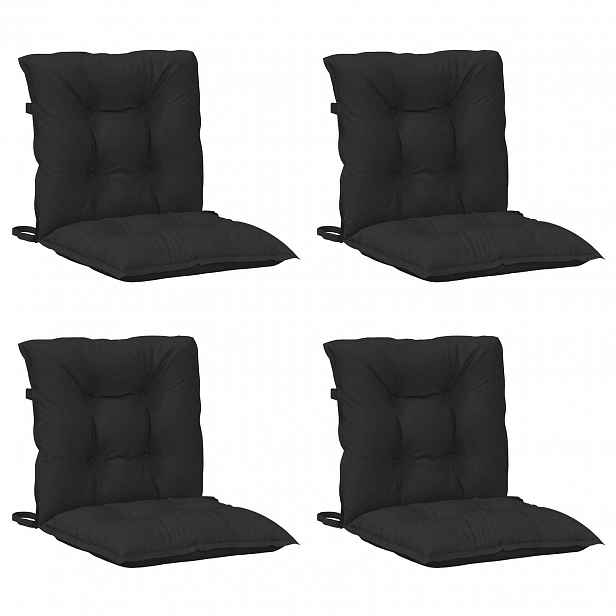 vidaXL Sada polštářů na nízké křeslo 4 ks Polyester Melange černá