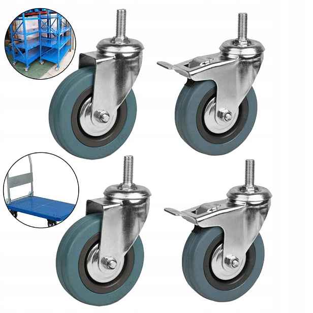 Přepravní kolečka s brzdou zamykání Set 4KS 75MM otočná