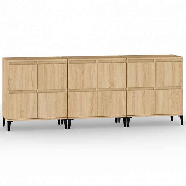 vidaXL Příborníky 3 ks dub sonoma 60 x 35 x 70 cm kompozitní dřevo