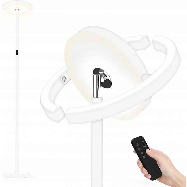 Desingerská podlahová lampa s dálkovým ovládáním 175 cm Bílá lampa do obývacího pokoje
