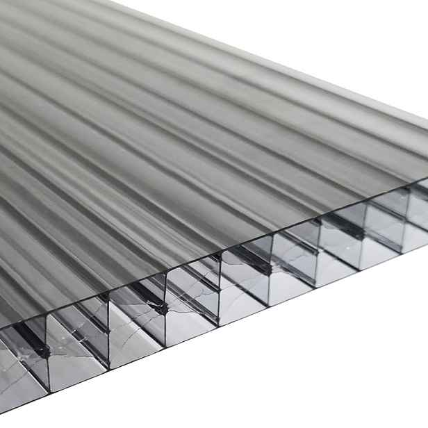 Deska polykarbonátová dutinková MULTICLEAR 16 5X 2UV antracit 2100×4500 mm