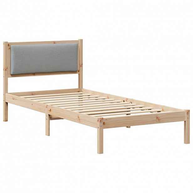 vidaXL Rám postele Světle šedá 100 x 200 cm Masivní borové dřevo