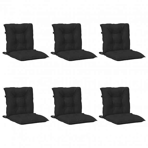 vidaXL Sada polštářů na nízké křeslo 6 ks Polyester Melange černá