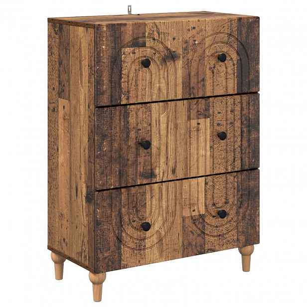 vidaXL Skříň se zásuvkami Staré dřevo 66 x 34,5 x 90 cm