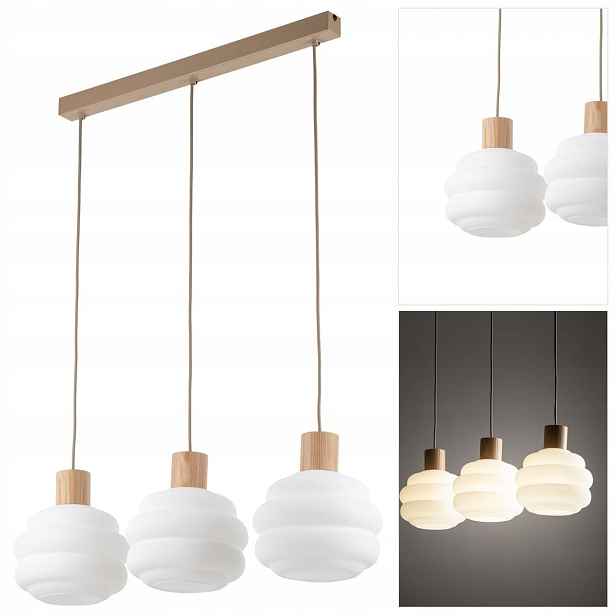 Závěsná béžová lampa Melia klasická 3 zdroje nad kuchyňský bar Tk Lighting