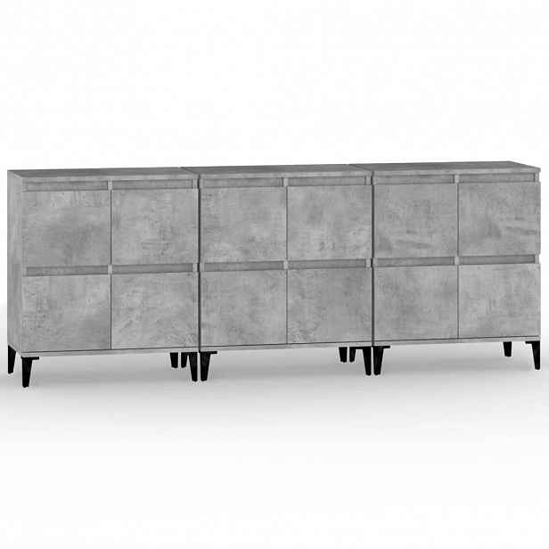 vidaXL Příborníky 3 ks betonově šedé 60 x 35 x 70 cm kompozitní dřevo