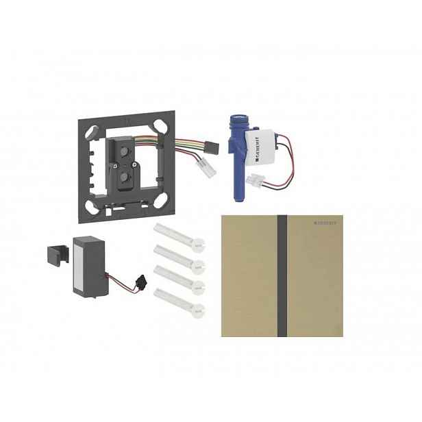 Geberit - Elektronické ovládání splachování pisoárů typ 40, bateriové napájení, easy to clean, Bluetooth, kartáčovaná mosaz 116.237.QF.1