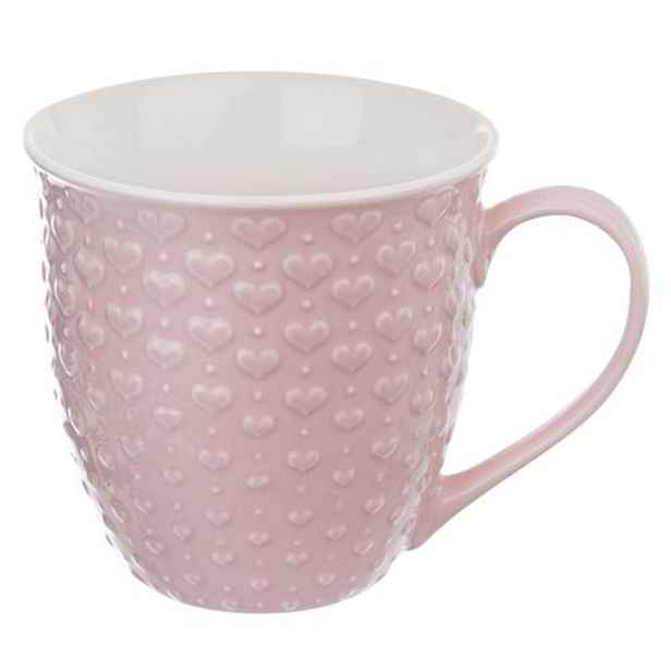 hrnek 580ml SRDCE růžový, d11x10,5cm, keramika