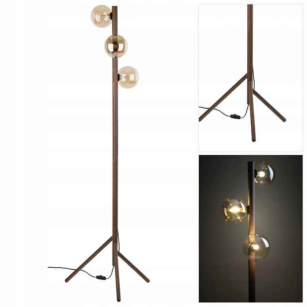 Podlahová hnědá podlaha Estera glamour s originálním tvarem v obývacím pokoji Tk Lighting