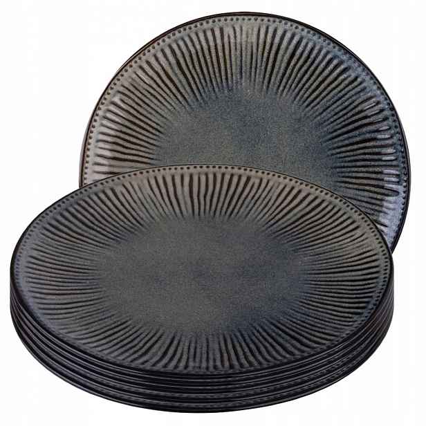 Talíře 26 cm jídelní talíř 6 ks kulatý Altom Design Reactive Midnight