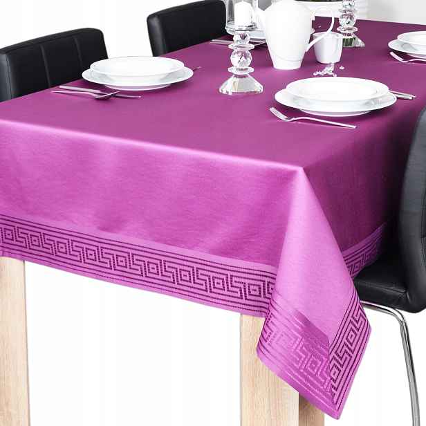 Ubrus odolný proti skvrnám Rhodos 220 x 140 cm fialový