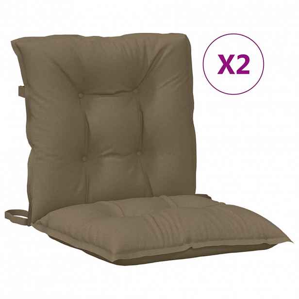 vidaXL Podušky na židli nízké opěradlo 2 ks taupe melanž 100x50x7 cm