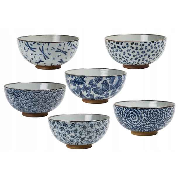 Sada 6 japonských misek Komorebi 11 x 9 cm 200 ml mix