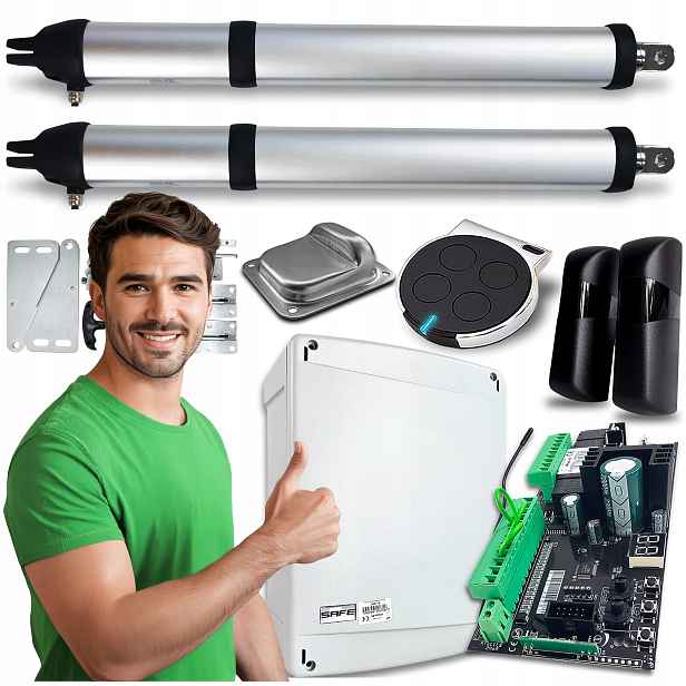 Set pohonu pro Dvoukřídlovou Bránu 8 m, dálkové ovládání, pohon 400 kg, Automat Slim