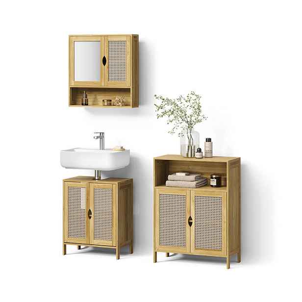 Livinity® BADMÖBEL-SET Mincio, Bambus, 3dílná