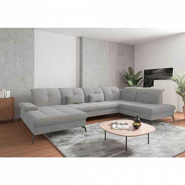 Sit & More SEDACÍ SOUPRAVA, textil, světle šedá