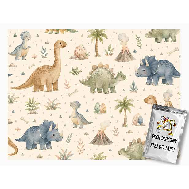 Fototapeta Flizelina Prehistoria Veselí Dinosauři Dinopark 254x184 130g