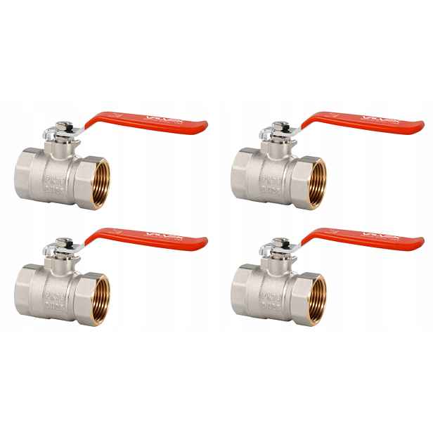 Sada 4 x kulový kohoutový ventil Valvex 1 1/2'' 6/4" 120C glykol