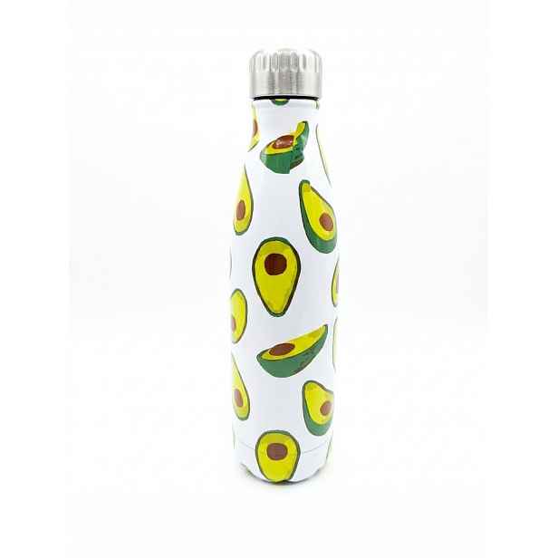 Termoláhev ocelová 500 ml – bílá s avokádovým vzorem