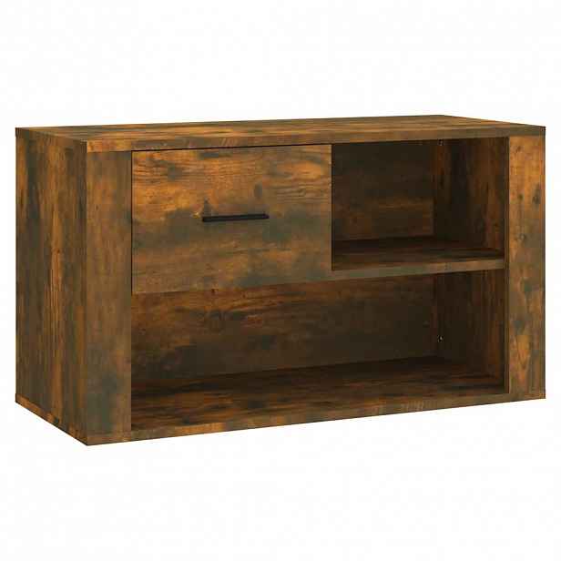 vidaXL Botník kouřový dub 80 x 35 x 45 cm kompozitní dřevo