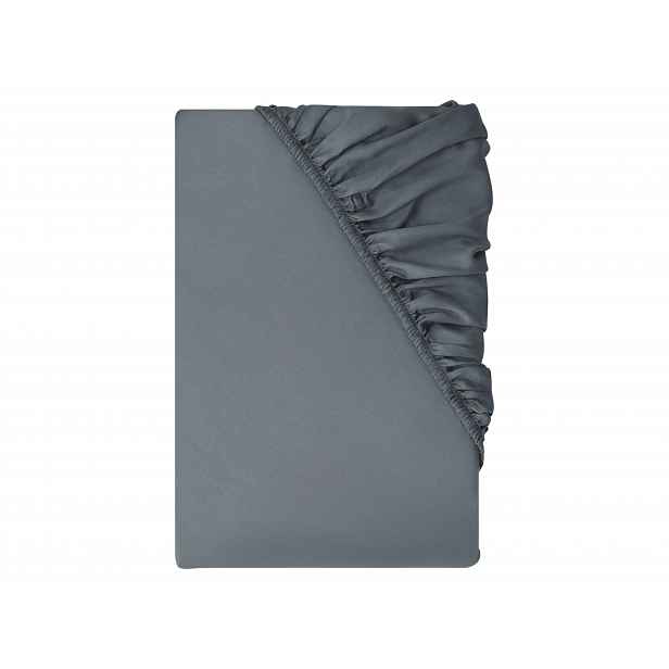 Livarno® Saténové napínací prostěradlo, 180-200 x 200 cm (tmavě šedá)