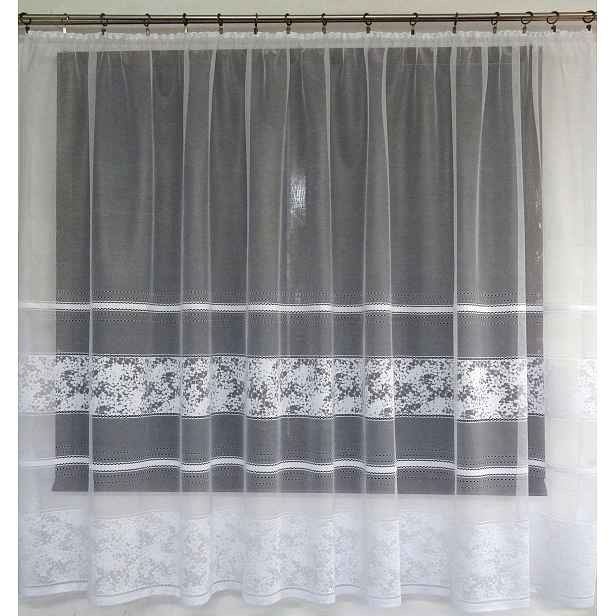 Mg Záclona Žakár 618/349 Bílá 500X160 cm Hotová Obšitá M