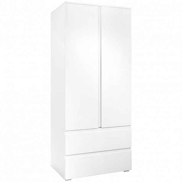 P & B ŠATNÍ SKŘÍŇ S OTOČNÝMI DVEŘMI, bílá, 80/191/55 cm