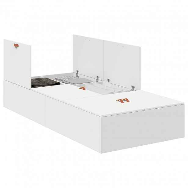 vidaXL Rám postele s úložným prostorem s úložištěm Bílá 90 x 190 cm
